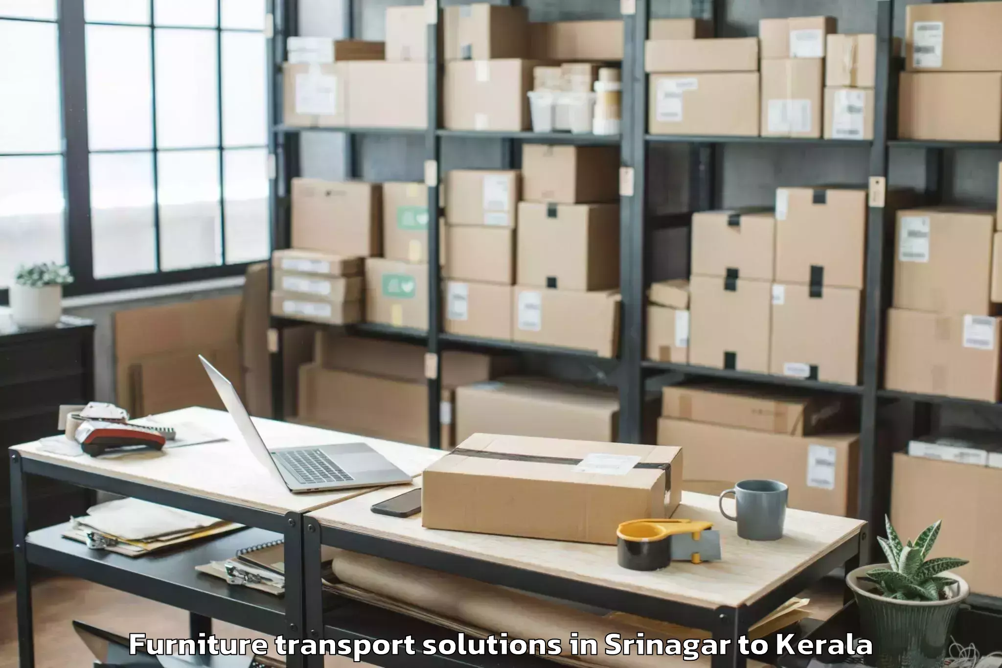 Reliable Srinagar to Vaikam Furniture Transport Solutions